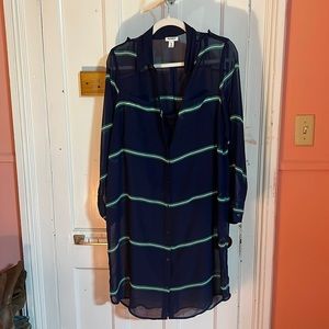 Shirt dress with sheer over lay